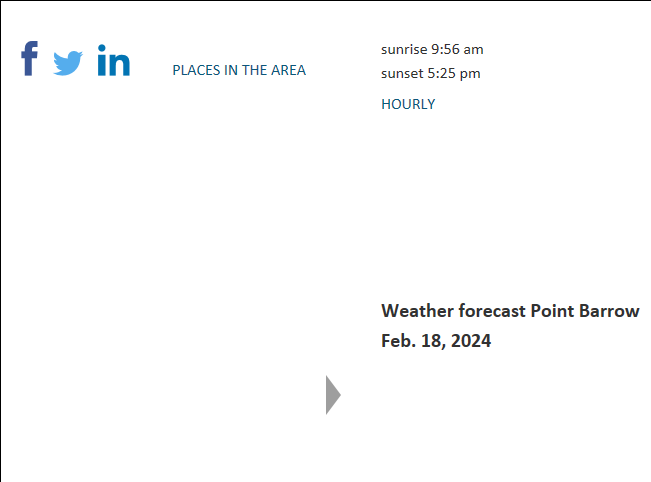 Weather Point Barrow Alaska USA today current weather forecast